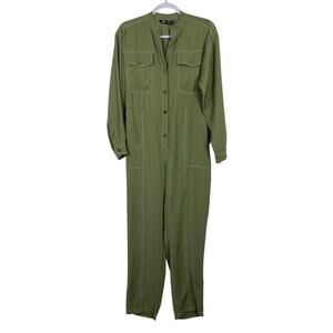 Zara Army Green Jumpsuit XS Grunge Casual Comfort Streetwear NEW *No Tie Belt